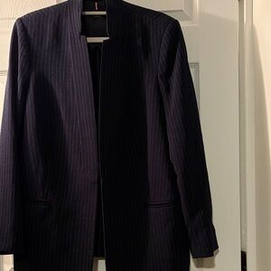 Elegant Navy Pinstripe Blazer